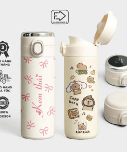 Bình giữ nhiệt Easy Cup khắc tên 420ml bình nước giữ nhiệt inox 304 hiển thị nhiệt độ