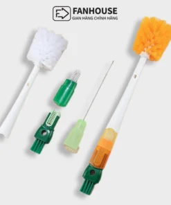 Bộ Cọ Vệ Sinh Bình Giữ Nhiệt 4in1, Ống Hút, Núm Ti Đa Năng , Đầu Cọ 360°, Cọ Nano, Cọ Góc
